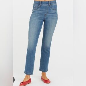 SPANX Blue Straight Leg Jeans
